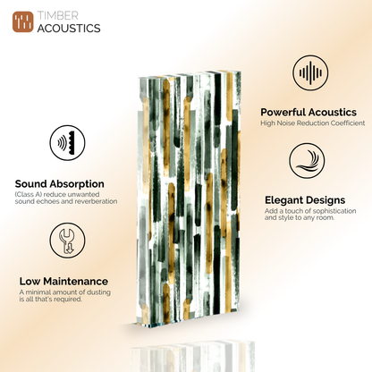 Timber Acoustics Soundproofing Abstract Printed Art Panels For Wall, Room Acoustics & Soundproofing for Music Studios, Residential Places, Home Theatres (2' x 4')