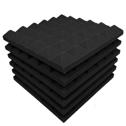 Timber Acoustics Pyramid Foam Panels, Room Acoustics & Soundproofing (12" x 12" x 2")