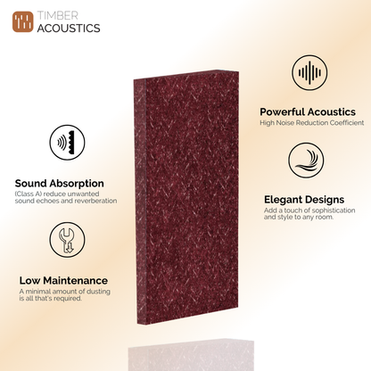 Timber Acoustics Soundproofing Textured Printed Art Panels For Wall, Room Acoustics for Music Studios, Home Theatre or Residential Spaces (2' x 4')