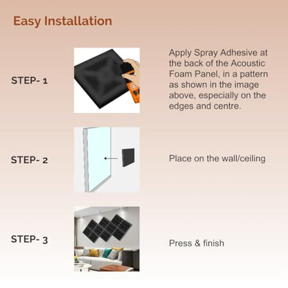 Timber Acoustics Pyramid Foam Panels, Room Acoustics & Soundproofing (12" x 12" x 2")