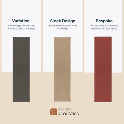 Timber Acoustics X14 Absorption Panels, Room Acoustics & Soundproofing for Music Studios, Home Theatres 1'x4'x3" [SET OF 3]