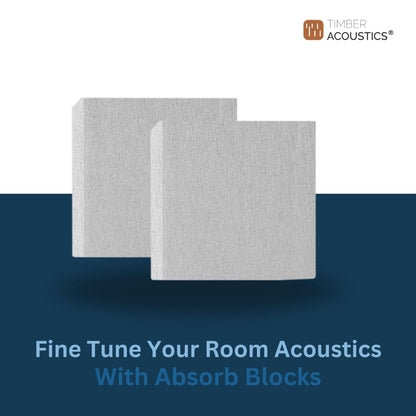 Timber Acoustics Absorb Blocks, Room Acoustics & Soundproofing For Studios, Home Theatres [SET OF 4] (2' x 2' x 2")