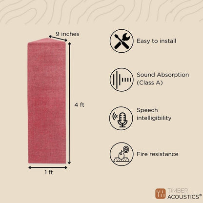 Timber Acoustics Tri Bass Traps, Room Acoustics & Soundproofing for Music Studios, Home Theatres [SET OF 2]