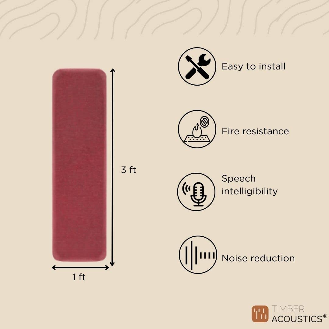 Timber Acoustics Soundproofing Wooden Foam Panels, Room Acoustics & Soundproofing for Music Studios, Home Theatres (Set of 3)