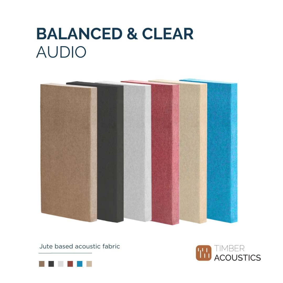 Timber Acoustics Sound Absorption Panels, Room Acoustics & Soundproofing for Music Studios, Home Theatres 20"x40"x3" (SET OF 2)