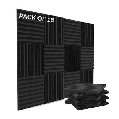 Timber Acoustics Wedge Foam Panels, Room Acoustics & Soundproofing for Music Studios, Home Theatres (12" x 12" x 2")