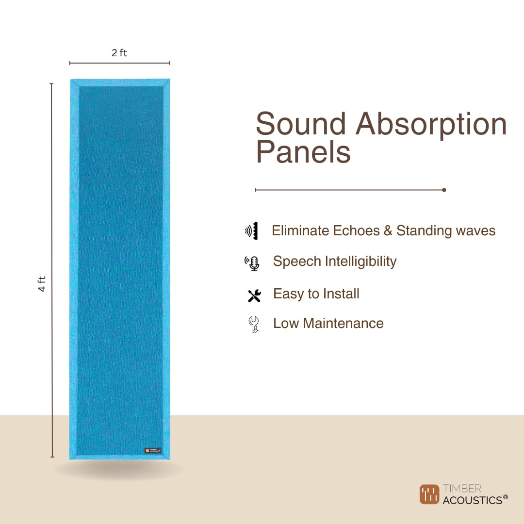 Timber Acoustics Bevelled Edge Sound Absorption Panels, Room Acoustics & Soundproofing[SET OF 3]