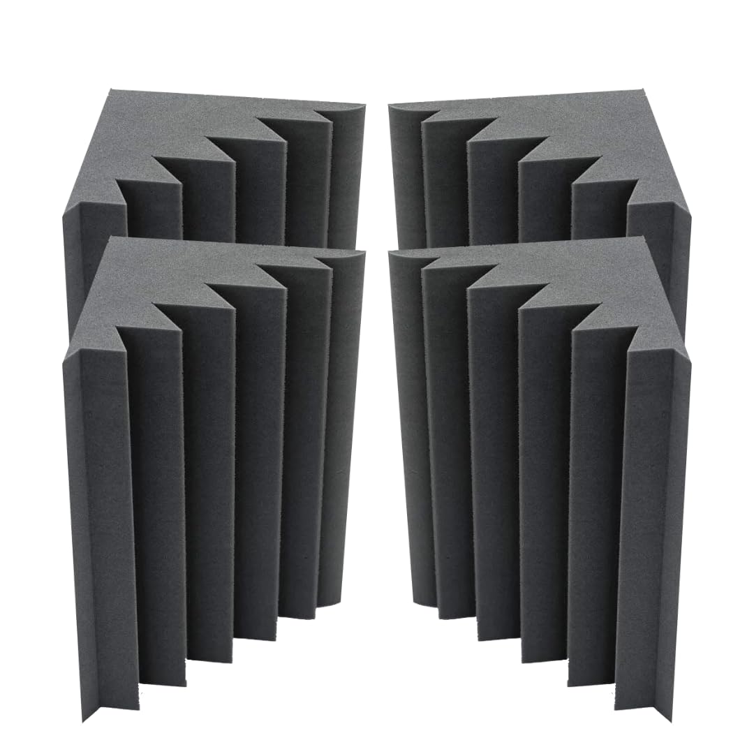 Timber Acoustics Corner Bass Trap Foam, Room Acoustics & Soundproofing (24" x 12" x 18")