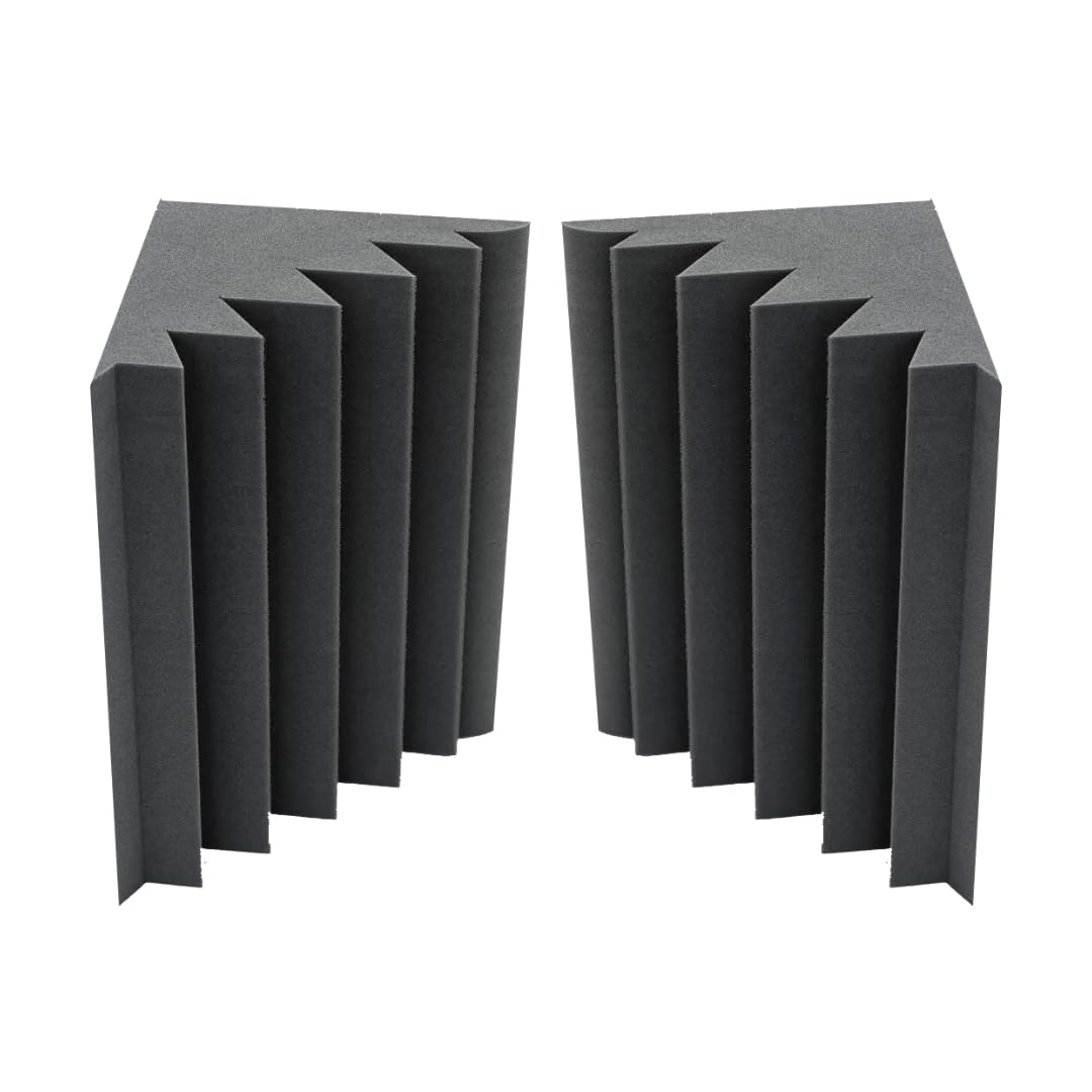 Timber Acoustics Corner Bass Trap Foam, Room Acoustics & Soundproofing (24" x 12" x 18")