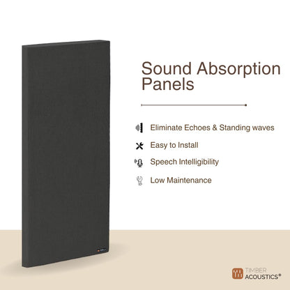 Timber Acoustics Sound Absorption Panels, Room Acoustics & Soundproofing for Music Studios, Home Theatres 2' x 4' x 1" [SET OF 4]