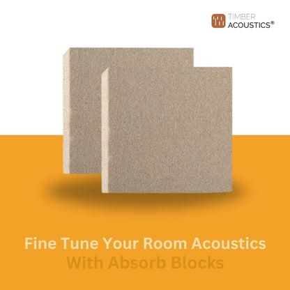 Timber Acoustics Absorb Blocks, Room Acoustics & Soundproofing For Studios, Home Theatres [SET OF 4] (2' x 2' x 2")