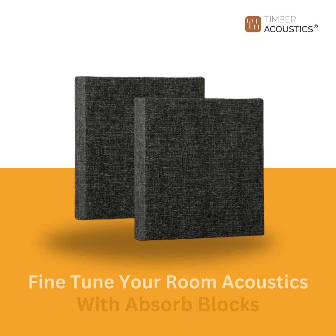 Timber Acoustics Absorb Blocks, Room Acoustics & Soundproofing For Studios, Home Theatres [SET OF 4] (2' x 2' x 2")