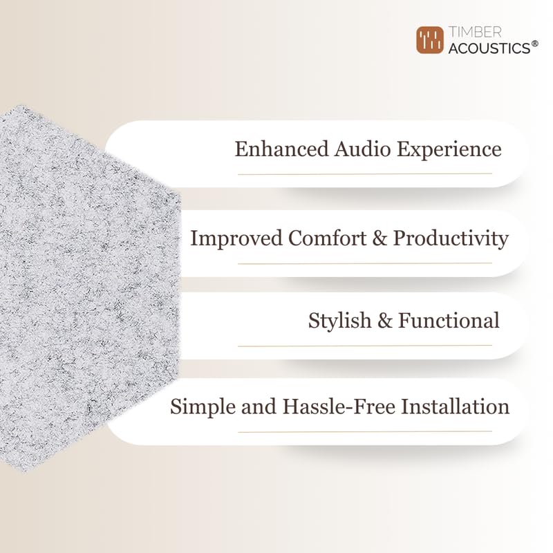 Timber Acoustics HEXAGON PET Panels, Room Acoustics & Soundproofing