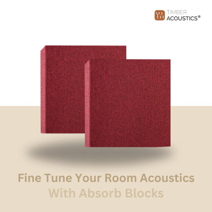 Timber Acoustics Absorb Blocks, Room Acoustics & Soundproofing For Studios, Home Theatres [SET OF 4] (2' x 2' x 2")