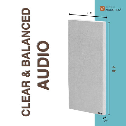 Timber Acoustics Sound Absorption Panels, Room Acoustics & Soundproofing for Music Studios, Home Theatres 2' x 4' x 1" [SET OF 4]