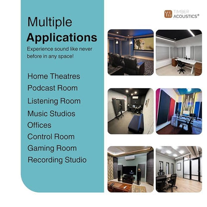 Timber Acoustics Absorption Panels, Room Acoustics & Soundproofing For Music Studios, Home Theatres (2' x 4' x 3") [SET OF 3]