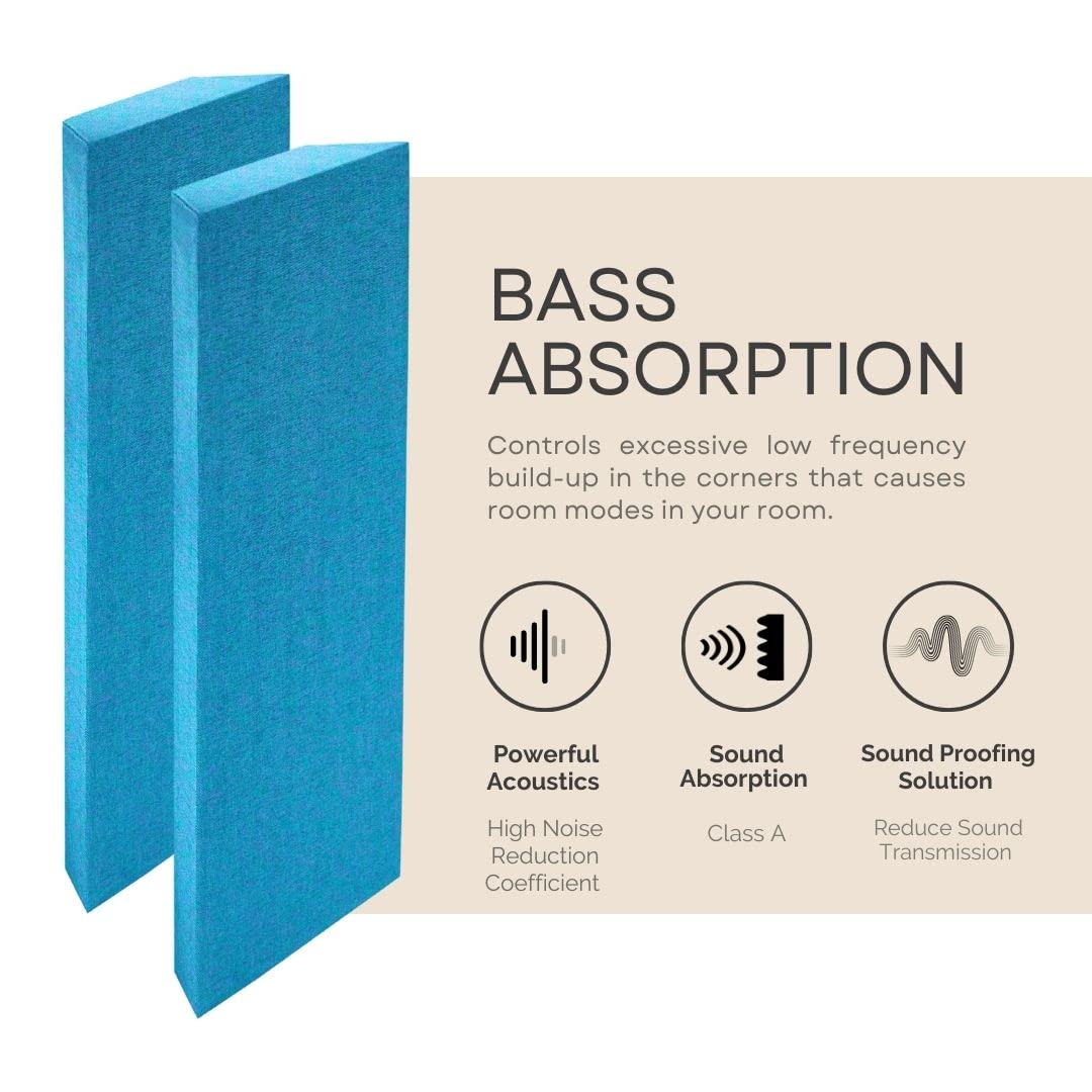 Timber Acoustics Corner Bass Traps, Room Acoustics & Soundproofing (2' x 4' x 5") [SET OF 2]