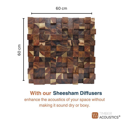 Timber Acoustics Skyline Sound Diffuser, Room Acoustics & Sound Diffusion (Single)