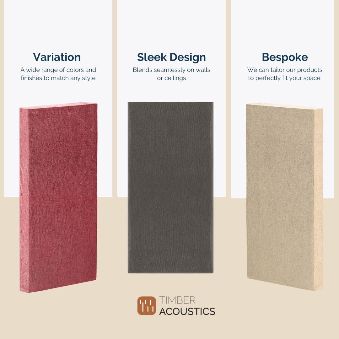 Timber Acoustics Absorption Panels, Room Acoustics & Soundproofing For Music Studios, Home Theatres (2' x 4' x 3") [SET OF 3]