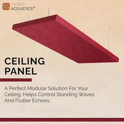 Timber Acoustics Ceiling Absorption Panels, Room Acoustics & Soundproofing (Set of 2)