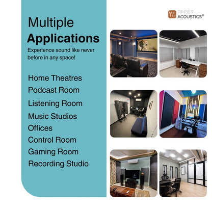 Timber Acoustics Bevelled Edge Sound Absorption Panels, Room Acoustics & Soundproofing[SET OF 3]