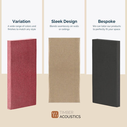 Timber Acoustics Sound Absorption Panels, Room Acoustics & Soundproofing for Music Studios, Home Theatres 20"x40"x3" (SET OF 2)