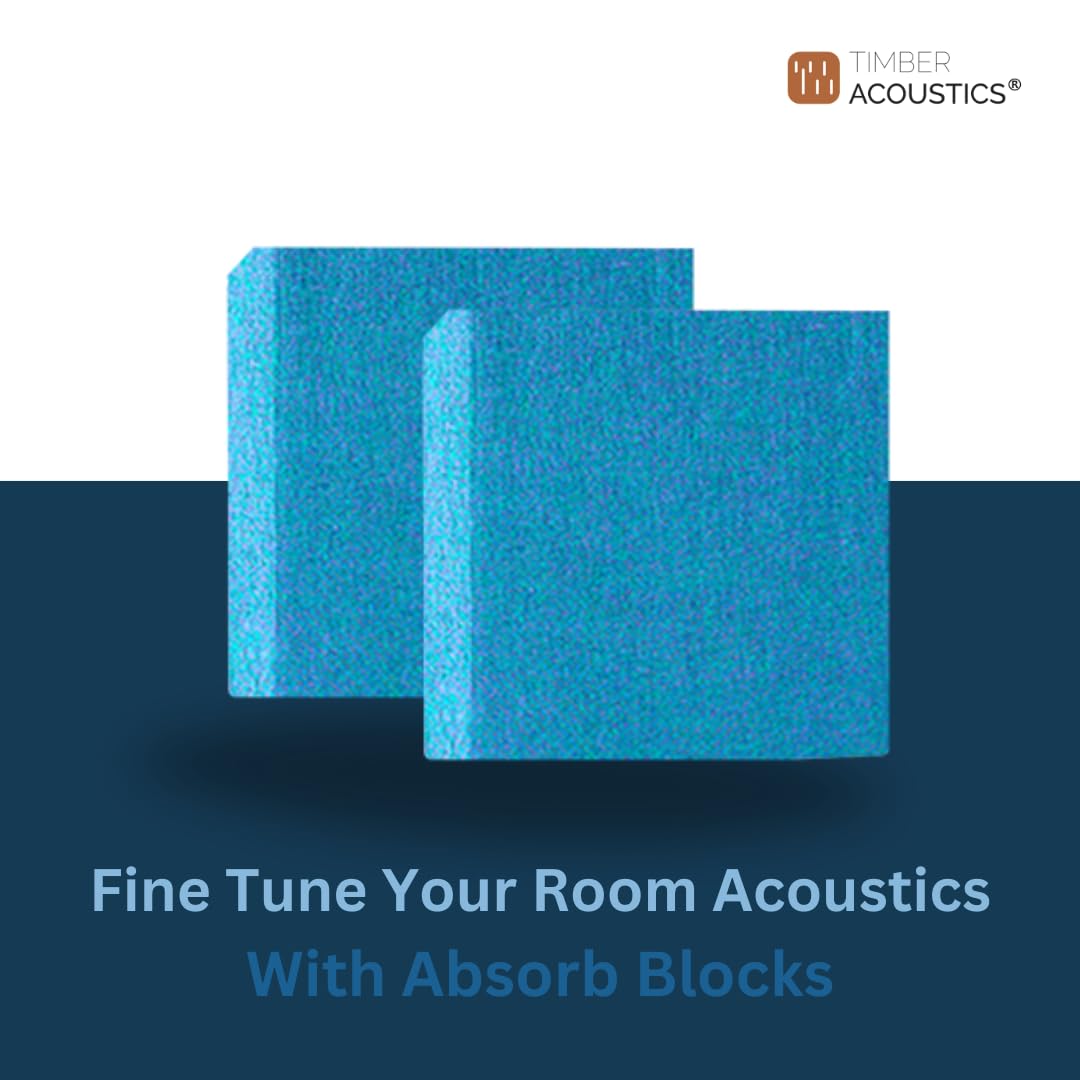 Timber Acoustics Absorb Blocks, Room Acoustics & Soundproofing For Studios, Home Theatres [SET OF 4] (2' x 2' x 2")