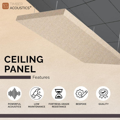 Timber Acoustics Ceiling Absorption Panels, Room Acoustics & Soundproofing (Set of 2)