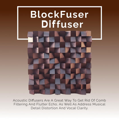 Timber Acoustics BlockFuser Diffuser, Room Acoustics & Sound Diffusion (Single)