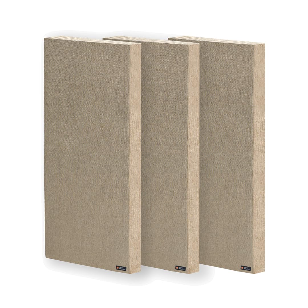 Timber Acoustics Absorption Panels, Room Acoustics & Soundproofing For Music Studios, Home Theatres (2' x 4' x 3") [SET OF 3]