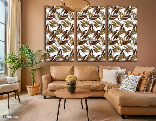 Timber Acoustics Soundproofing Leaf Printed Art Panels For Wall, Room Acoustics for Music Studios, Home Theatre or Residential Spaces (2' x 4')